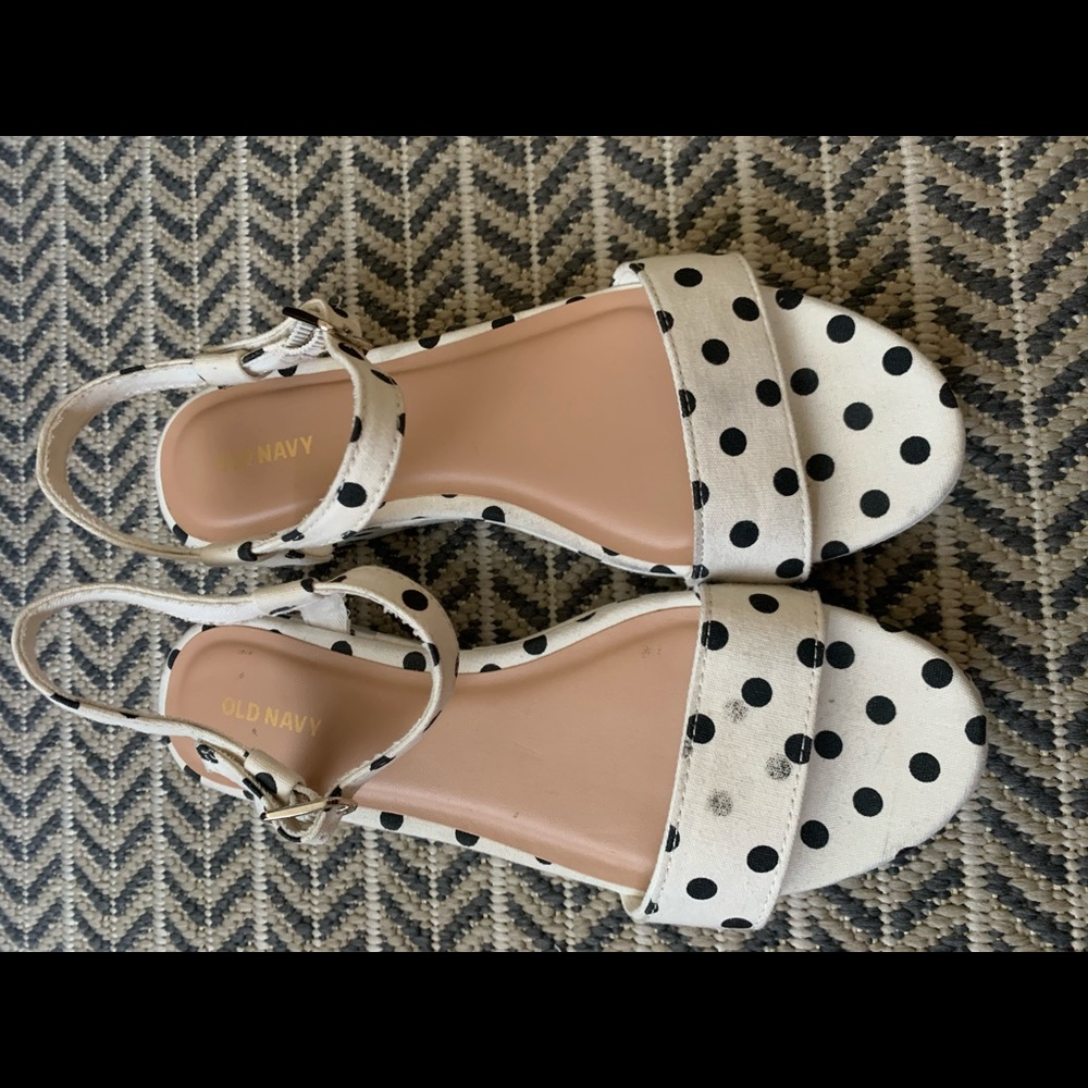 Polka Dot Platform Strap Sandals